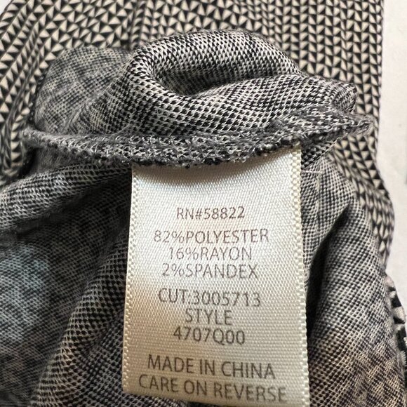 Max Studio London Wide Leg Pants M Geometric Print Black White Stretch Palazzo - Picture 6 of 11